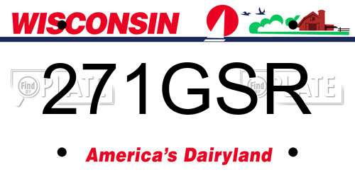 271GSR Wisconsin License Plate