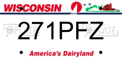 271PFZ Wisconsin License Plate