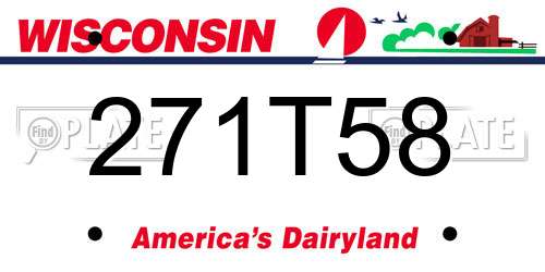 271T58 Wisconsin License Plate