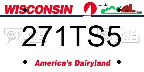 271TS5 Wisconsin License Plate