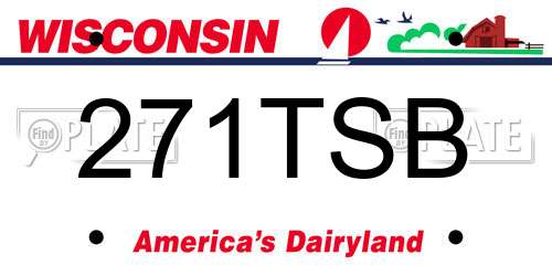 271TSB Wisconsin License Plate