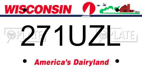 271UZL Wisconsin License Plate
