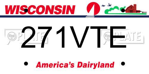 271VTE Wisconsin License Plate