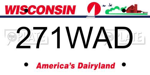 271WAD Wisconsin License Plate