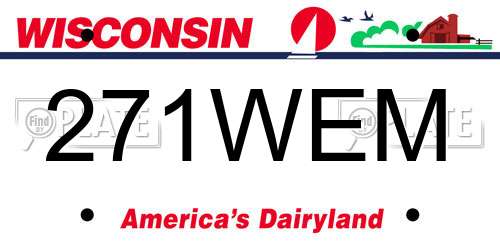 271WEM Wisconsin License Plate