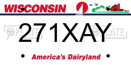 271XAY Wisconsin License Plate