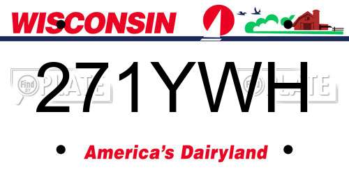 271YWH Wisconsin License Plate
