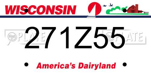 271Z55 Wisconsin License Plate