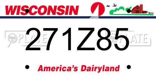 271Z85 Wisconsin License Plate
