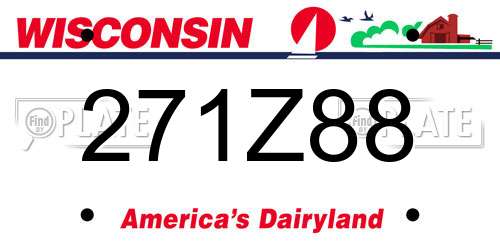 271Z88 Wisconsin License Plate