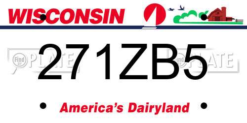 271ZB5 Wisconsin License Plate