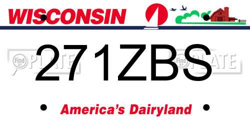 271ZBS Wisconsin License Plate