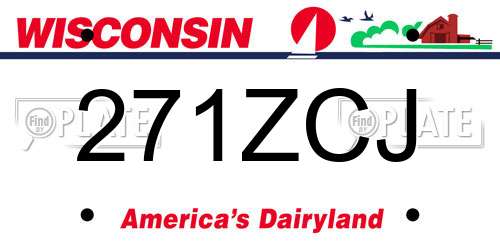 271ZCJ Wisconsin License Plate