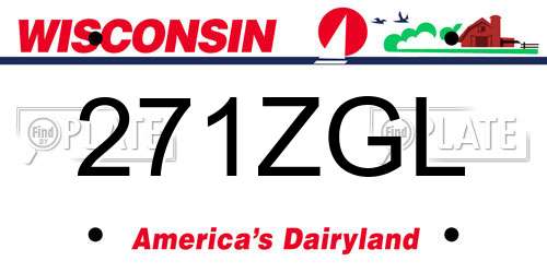 271ZGL Wisconsin License Plate