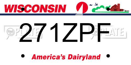 271ZPF Wisconsin License Plate