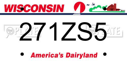 271ZS5 Wisconsin License Plate