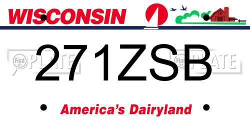 271ZSB Wisconsin License Plate
