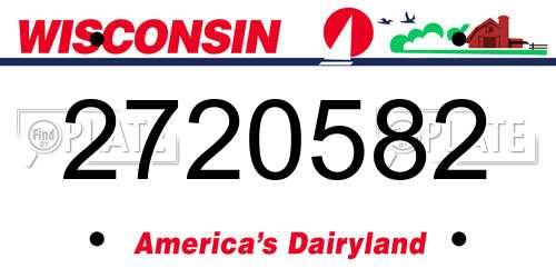 2720582 Wisconsin License Plate