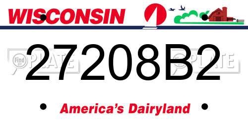 27208B2 Wisconsin License Plate