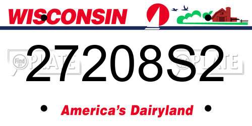 27208S2 Wisconsin License Plate