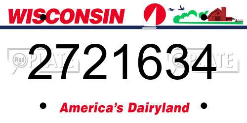2721634 Wisconsin License Plate