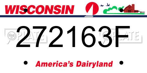 272163F Wisconsin License Plate