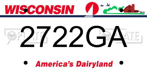 2722GA Wisconsin License Plate