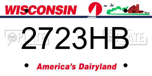 2723HB Wisconsin License Plate