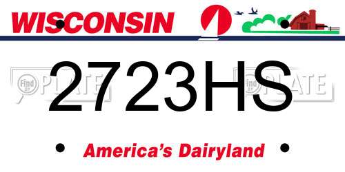 2723HS Wisconsin License Plate
