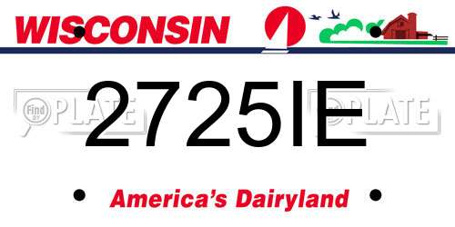 2725IE Wisconsin License Plate