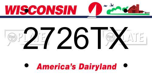 2726TX Wisconsin License Plate