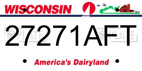 27271AFT Wisconsin License Plate