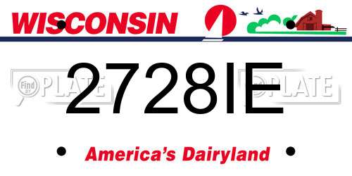 2728IE Wisconsin License Plate