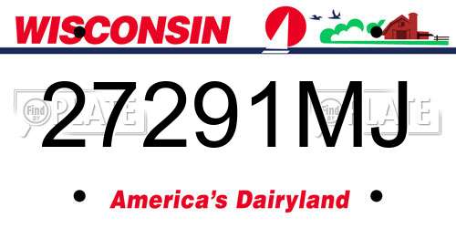 27291MJ Wisconsin License Plate