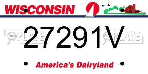 27291V Wisconsin License Plate