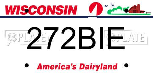 272BIE Wisconsin License Plate