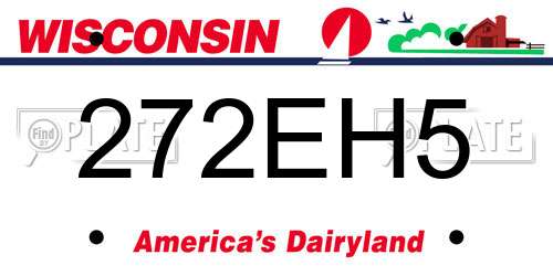 272EH5 Wisconsin License Plate