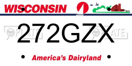 272GZX Wisconsin License Plate
