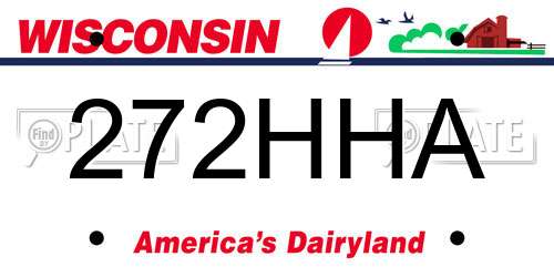 272HHA Wisconsin License Plate