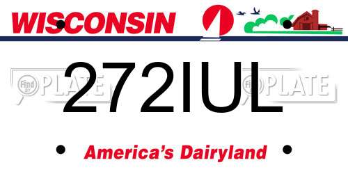 272IUL Wisconsin License Plate