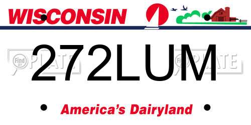 272LUM Wisconsin License Plate