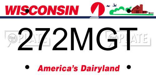 272MGT Wisconsin License Plate
