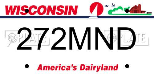 272MND Wisconsin License Plate