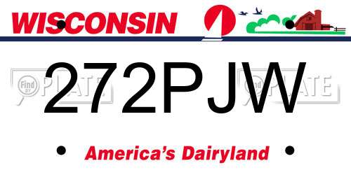 272PJW Wisconsin License Plate