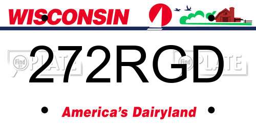 272RGD Wisconsin License Plate