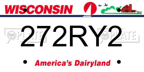 272RY2 Wisconsin License Plate
