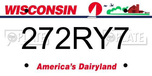 272RY7 Wisconsin License Plate