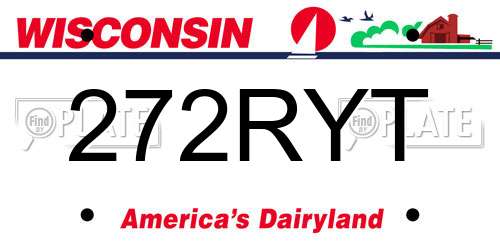 272RYT Wisconsin License Plate
