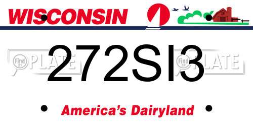 272SI3 Wisconsin License Plate