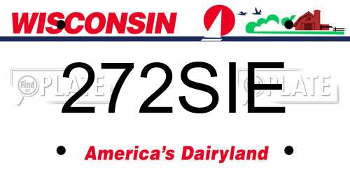 272SIE Wisconsin License Plate